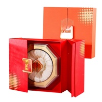 Boîte cadeau universelle rouge en acrylique de style chinois à double porte avec estampage à chaud de l'étiquette premium pour les quatre trésors et compléments de santé