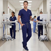 Ensemble de blouses médicales durables et résistantes à la décoloration, faciles d'entretien, infroissables, en poly-rayonne, uniforme d'hôpital pour tenue d'institution ou de laboratoire
