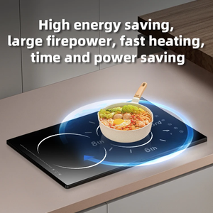 เตาเซรามิก 2 หัวเตา 1800W+1300W แบบฝัง กระจกสีดำ สำหรับใช้ในครัวเรือน เตาแม่เหล็กไฟฟ้า เตาอินดักชั่น - Product Image 5