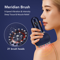 Appareil de drainage lymphatique portatif, brosse de massage corporel pour sculpter les méridiens, anti-cellulite, grattoir électrique Gua Sha, masseur à ventouses