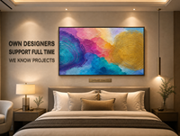 Art mural abstrait coloré à double spirale en bas-relief, fait main, texturé épais, pour hôtel, salle à manger privée, mur d'accentuation, personnalisable OEM