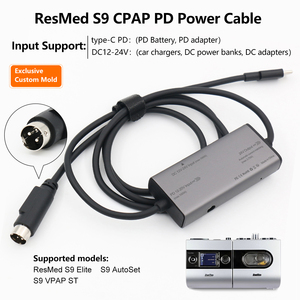 Câble de charge pour voiture avec port rond à 3 broches Type-C PD, compatible avec le chargeur de batterie externe mobile <span class=keywords><strong>ResMed</strong></span> <span class=keywords><strong>S9</strong></span> CPAP - Product Image 4