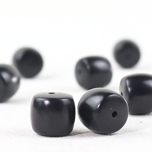Cuentas de Ébano en Forma de Barril 10x11mm, Corte Recto, Vetas de Madera, Suministros para Fabricación de Joyería DIY - Product Image 1