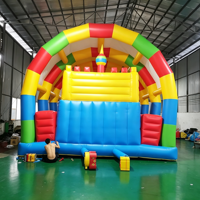 Château gonflable de dessin animé en PVC 10x5x5M pour usage intérieur/extérieur, logo personnalisé, couleur, thème parc d'attractions, jeux pour enfants JIALE