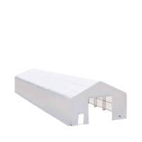 Abri de stockage portable à double structure en acier galvanisé 6x19,2m, imperméable et résistant au feu, pour voiture en extérieur