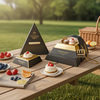 Boîte d'emballage alimentaire en forme de pyramide pour pâtisseries, plateau de service à partager, emballage traiteur en carton, boîte pyramide pour gâteaux, desserts et plateaux de collations