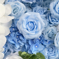 Toile de fond murale NINI en tissu patchwork bleu et blanc à motif floral pour scène de mariage et photographie, idéale pour la Saint-Valentin