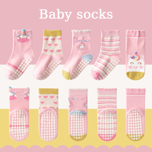 Calzini antiscivolo con disegni animati per neonati e bambini, con puntini in silicone sul fondo, calzini antiscivolo per neonati, per gattonare e camminare, per bambini e bambine - Product Image 2