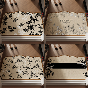 Pháp Retro chống trượt lối vào cửa Mat phong cách hiện đại có thể giặt Vòng lụa PVC chống trượt Thảm hình đặc biệt cho lối vào - Product Image 2