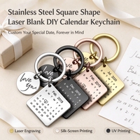 Porte-clés personnalisé avec date, gravure laser, impression UV, pour événements clés de lancement de marque, usages professionnels, usages intra-entreprise et récompenses