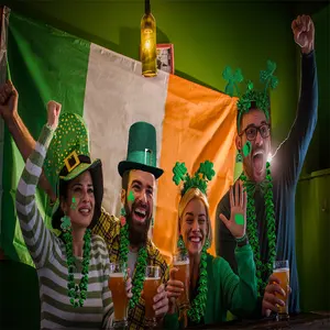 Irish Shamrocks St. Saint Patrick Patrick'S Lucky Day Festival Party Activity Decorations Set Hat Headband Necklace