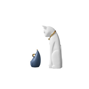Estatua de gato y ratón, decoración artística personalizada, venta al por mayor - Product Image 1