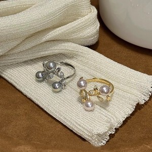 Anillo de Plata S925 DIY 10649 con Base Vacía para Doble Perla, Anillo para Perlas Redondas de 7-8mm, Accesorios Femeninos, Joyería de Perlas - Product Image 3