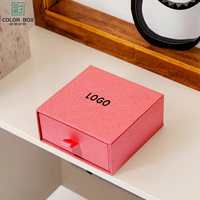 Boîte d'emballage à bijoux en carton recyclable de 2 mm personnalisable, idéale pour les petites entreprises, avec tiroir coulissant pour colliers et bagues