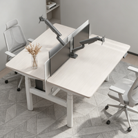 Bureau de travail ergonomique moderne PRORIALS à double face avec structure en fer réglable pour 2 personnes