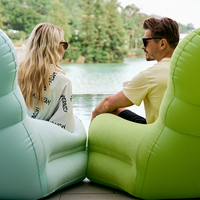 Fauteuil gonflable moderne OUTAFUN en PVC floqué, portable et durable, avec fonction balancelle, idéal pour l'extérieur et le salon.