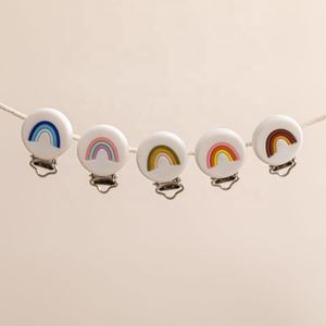 Clip per <span class=keywords><strong>Ciuccio</strong></span> in Silicone Arcobaleno con Fori, Sicura, Senza BPA, <span class=keywords><strong>Regalo</strong></span> per Neonati, Clip per Allattamento - Product Image 5