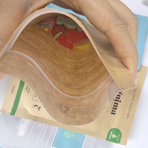 Moq 500 tùy chỉnh phân hủy sinh học bao bì Túi giấy Kraft đứng lên Túi Nắp kéo túi ziplock - Product Image 6