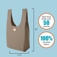 Sacs de courses pliables écologiques personnalisés, réutilisables, en tissu recyclé, capacité de 50 lb, lavables en machine, pour porte-gobelets de voiture