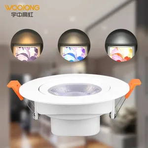 WOOJONG5Wホームオフィス埋め込み式LEDスポットライト屋内プラスチック照明家庭用埋め込み式LED照明器具