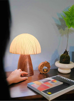Lampe de table champignon LED DC à télécommande et intensité variable, style Wabi-sabi japonais médiéval français, 220V pour salon, chambre à coucher, chevet