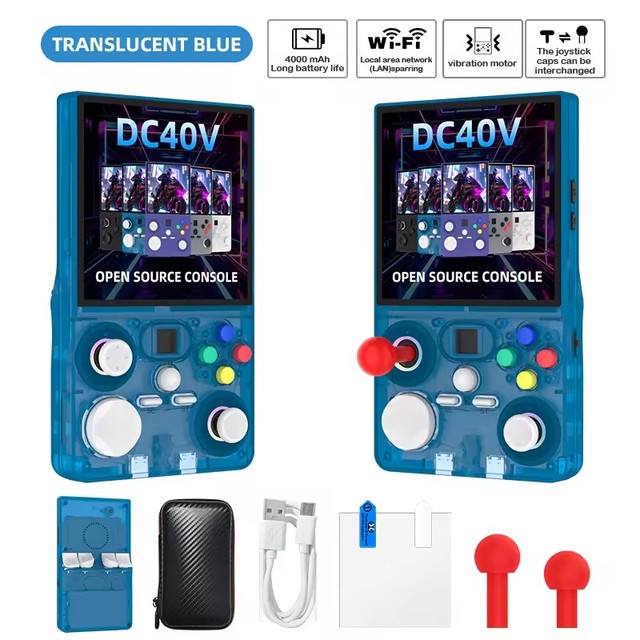 Portable DC40V 4-Inch IPS Screen Handheld Video Game Console Retro Style Wi-Fi Communication Gift for Video Game Enthusiasts