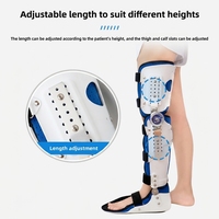Orthèse médicale articulée genou-cheville-pied, attelle de jambe réglable avec plage de mouvement (ROM), immobilisateur portable, léger et respirant pour la physiothérapie
