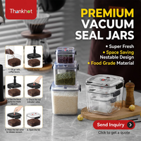 Conteneur alimentaire hermétique carré en plastique Thankhot avec marqueur de date, durable, pour cuisine, riz et pâtisserie