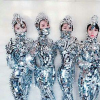 Costume de spectacle commercial conceptuel Alien Tech-Futuriste Guerrier Laser Dance Lens Performance Attire
