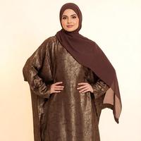 Abaya papillon en bronze pour femmes, vêtements modestes islamiques pour les pays du Golfe, le Royaume-Uni et l'Europe
