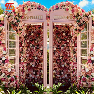 ตู้โทรศัพท์สีชมพูสำหรับงานแต่งงาน พร้อมสมุดบันทึกเสียงแขก ตู้โทรศัพท์ลอนดอนตกแต่งด้วยดอกไม้ สำหรับตกแต่งฉากหลังงานแต่งงาน - Product Image 3