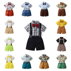 2025 nuovi set di abbigliamento estivo per bambini da 2 a 3 anni con stampa a corona papillon abbigliamento da ragazzo alla moda - Product Image 1