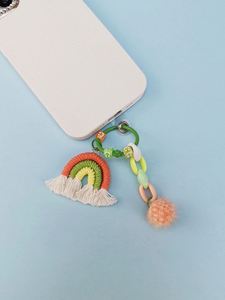 <span class=keywords><strong>Porte</strong></span>-clés en corde tressée bohème avec pompon en peluche, boule tressée arc-en-ciel, <span class=keywords><strong>porte</strong></span>-clés en macramé, breloque pour sac à téléphone, pendentif, <span class=keywords><strong>porte</strong></span>-clés - Product Image 6