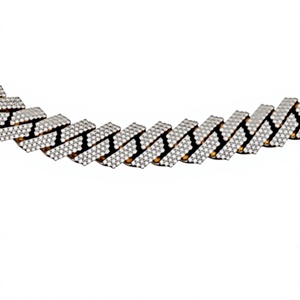 S925 <b>Silver</b> 14k Gold Rhodium <b>Chain</b> Necklace Brilliant Cut Lab Grown Diamond Prong Setting Unisex Luxury Wedding Everyday Wear - Product Image 1