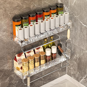 ชั้นวางติดผนังลายหินภูเขาแข็ง ที่เก็บของแบบไม่<span class=keywords><strong>ต้อง</strong></span><span class=keywords><strong>เจาะ</strong></span>ผนัง ปลอดสาร BPA ผลิตจากพลาสติก PET สำหรับ<span class=keywords><strong>ห้อง</strong></span>ครัว <span class=keywords><strong>ห้อง</strong></span>น้ำ เก็บเครื่องเทศ และอุปกรณ์อาบน้ำ - Product Image 4