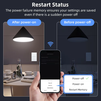 Interruptor de Pared Inteligente SLS US con Panel de Vidrio para PC, Luz Indicadora Deslizante, Compatible con Alexa y Google Home, 16A Máx. Corriente