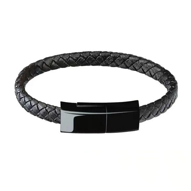 Factory Supply Fashion Braided Leather Bracelet Data Cable Creative Bracelet Usb Cross-border Platform Bracelet Data Cable