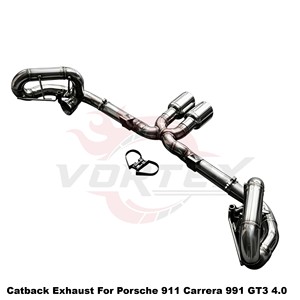 Vortex Lightweight Stainless Steel Straight Pipe <b>Exhaust</b> For Porsche 911 991 GT3 4.0L Track Racing System - Product Image 4