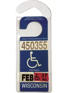 Handicap Placard Protective Plastic Hanger Disabled Parking Identification Permit Holder