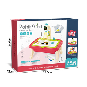 EPT Đồ Chơi Máy Chiếu Vẽ 2 Trong 1 Bảng Để Bàn Hình Khối Xây Dựng Màu Đỏ Cho Trẻ Em Bảng Vẽ Nhỏ Cho Trẻ Em - Product Image 5