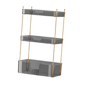 Ripiano da bagno grigio lucido Organizer per il trucco per il cassettone camera da letto dormitorio e alberghi - Product Image 4
