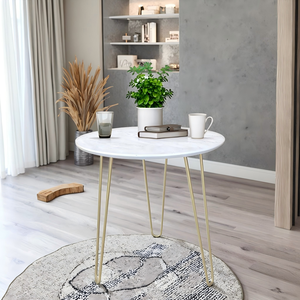 <strong>UK</strong> Design Luxury Metal Side <strong>Table</strong> Small Wood Marble <strong>Coffee</strong> <strong>Table</strong> <strong>with</strong> Golden Leg for Modern Living Room Furniture - Product Image 5