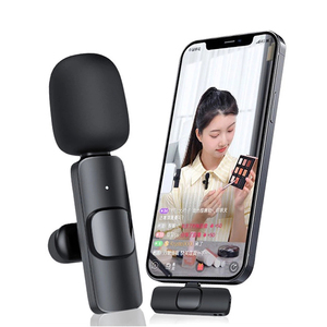 Micrófono de solapa inalámbrico K8 K9 Micrófono inalámbrico estilo cuello de podcasting profesional Adecuado para iPhone, teléfono Android - Product Image 3