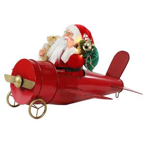80 benutzer definierte Weihnachts musik animierte Weihnachts mann rote Flugzeug Dekoration Figur Urlaub Ornament Weihnachten heiße Geschenke Säcke <span class=keywords><strong>Santa</strong></span> - Product Image 2