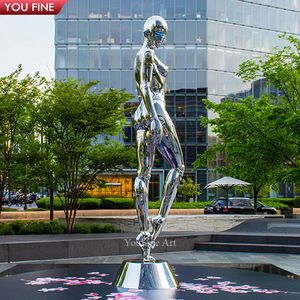 Escultura Humana de Acero Inoxidable YOUFINE, Decoración Moderna para Centros Comerciales Grandes, Tecnología Futura - Product Image 5