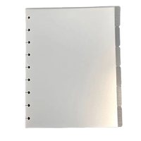 Divisor de PP de plástico esmerilado ecológico 4x6 5x7 6x8 tamaño con orificio de 9 discos y producto de archivo de 6 pestañas laterales
