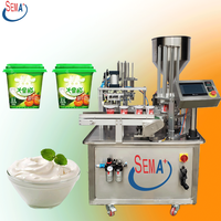 Machine de cachetage de capsulage de remplissage de disque de tasse rotatoire pour la crème glacée automatique de gelée de miel de jus de yaourt diverses boissons articles alimentaires