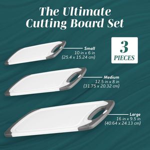 High Quality Eco-Friendly Food Grade PP Rectangle Four Size Anti Slip Cutting Board Handle Kitchen Tool Chopping Block - Product Image 2