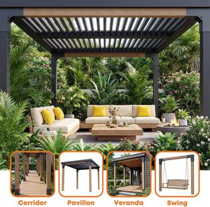 Kits de soportes para pérgola DIY, soportes de esquina en forma de L de 2 vías para estructuras de postes de <span class=keywords><strong>madera</strong></span> de 4 x 4 pulgadas para porche, gazebo, patio trasero - Product Image 5