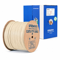Harga Pabrik Kabel Ethernet Shibei Cat6 SF/UTP Tembaga Padat PVC 4 Pasang 23AWG Gigabit LAN 305m Outdoor untuk Sistem Kamera IP POE
